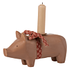 Maileg Holzschwein - Leuchter für 1 Kerze - Altrosa, medium. Weihnachtsatmosphäre Maileg