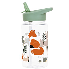 Trinkflasche mit Strohhalm - Forest Friends Sage - A little Lovely Company