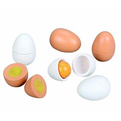 Kaufladen - Eierkarton mit 6 Eier aus Holz