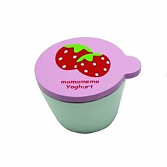 Kaufladen - Joghurt aus Holz - Erdbeere - MaMaMeMo