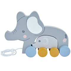 Nachziehspielzeug - Elefantenmutter und Kind