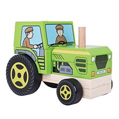 Holzauto - Traktor mit Klötzen - Bigjigs 