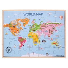 Puzzle - Die Welt - 35 Teile - Bigjigs