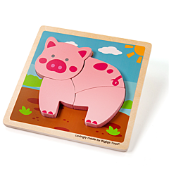 Puzzle - Schwein - Bigjigs. Holzspielzeug für Kleinkinder.