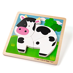 Puzzle - Kuh - Bigjigs. Holzspielzeug für Kleinkinder.