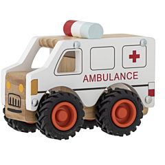 Bloomingville Krankenwagen mit gummiräder - Vito Weiß. Spielzeug