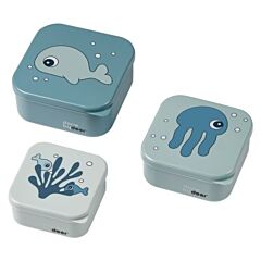 Snack box 3 st - Sea friends Blue - Done by deer