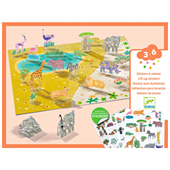 Djeco - Wiederverwendbare Sticker - Lift-Up Stickers - Tiere. Spielzeug