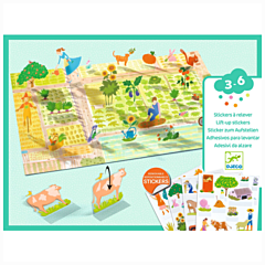 Djeco - Wiederverwendbare Sticker - Lift-Up Stickers - Bauernhof. Spielzeug