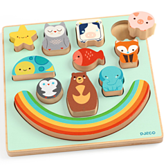 Djeco - Balance und Puzzle - Puzz & Boom Rainbow. Spielzeug