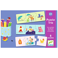 Djeco Puzzle - Main Alltag - 8 3-teilige Puzzles. Tolles Lernspiel