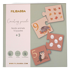 Filibabba Puzzle - Zählen lernen 1 bis 10 - Nordische Tiere - Spielzeug