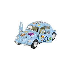 Spielzeugauto - VW Classical Beetle (1967) - Hippie - Blau