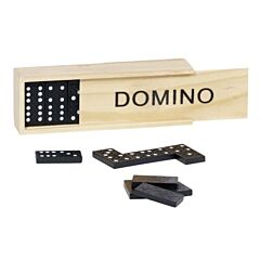 Spiel - Domino aus Holz - Schwarz
