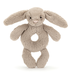 Jellycat - Rassel - Bashful Beige Bunny Ring Rattle. Taufgeschenk, Spielzeug