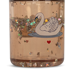 Konges slöjd - Glas mit Glitzerkonfetti - 2 st - Swan. Taufgeschenk