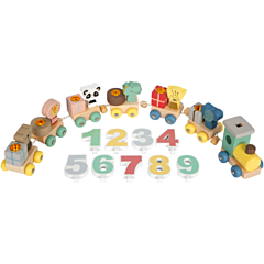 Geburtstagszug - Mit Tiere und Geschenken. Taufgeschenk