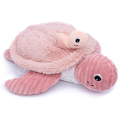 Schildkröte mit Baby - Kuscheltier - 29 cm - rosa - Les deglingos. Tolles Spielzeug