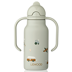 Liewood Trinkflasche - Kimmie water bottle - Vehicles Dove Blue - 250 ml