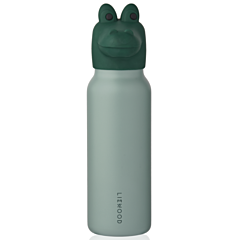 Liewood Trinkflasche - Falk water bottle mit Krokodilkopf - Crocodile Peppermint Garden green - 350 ml 