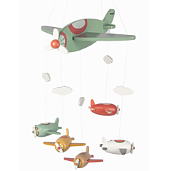 Mobile fürs Kinderzimmer - Flugzeuge und Spieluhr - Magni. Taufgeschenk