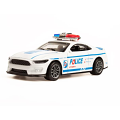 Polizeiauto aus Metall - Weiß, 11 cm - diecast pull back - Magni. Spielzeug