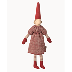 Maileg Weihnachtswichtel - Pixy size 2 Mädchen - Rotes Kleid. Weihnachten
