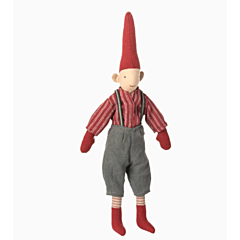 Maileg Weihnachtswichtel - Pixy size 2 Junge -  Rotes Hemd. Weihnachten