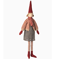 Maileg Weihnachtswichtel - Pixy size 4 Mädchen - Rock und Strickjacke. Weihnachten.