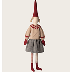 Maileg Weihnachtswichtel - Pixy size 6 Mädchen - Rock und Strickpullover. Weihnachten