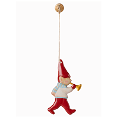 Maileg Weihnachts ornament - Weihnachtswichtel mit Trompete, Metall. Weihnachten
