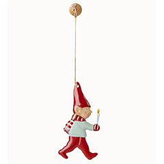 Maileg Weihnachts ornament - Weihnachtswichtel mit Kerzenlicht, Metall. Weihnachten