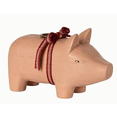 Maileg Holzschwein - Leuchter für 1 Kerze - Kleines, Rosa. Weihnachten