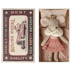 Maileg Maus in Streichholz-Schachtel mit kleine Schwester, Prinzessin. Spielzeug