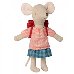 Maileg Maus - große Schwester mit Rucksack - Rot - Spielzeug