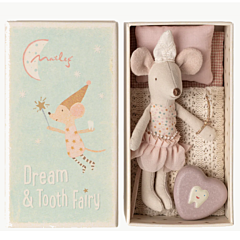 Maileg - Maus kleine Schwester in Streichholz-Schachtel - Zahnfee und Zahndose. Spielzeug