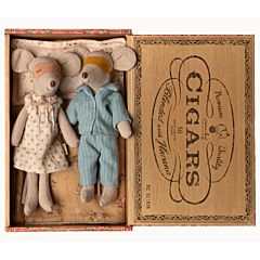 Maileg - Mäuse in Zigarrenkiste - Mutter und Vater