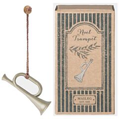 Maileg Weihnachts ornament - Trompete zum Aufhängen, metall - Silber