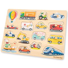 Puzzle mit Knöpfen - Fahrzeuge - 16 Teile - New Classic Toys