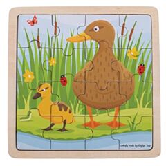 Puzzle - Entenmutter und Baby - 16 Teile - Bigjigs