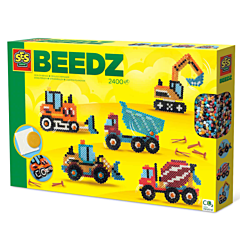 Stiftplatte mit Bügelperlen - Baustelle - 2400 Perlen - SES Creative. Spielzeug