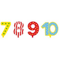 Zahlen 7-10 für den Geburtstagszug - Goki