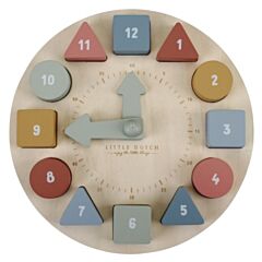 Ein lehrreiche Holzpuzzle-Uhr von Little Dutch