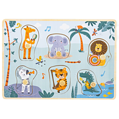 Puzzle mit Knöpfen und Ton - Dschungeltier. Spielzeug