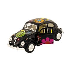 Spielzeugauto - VW Classical Beetle - Hippie - Schwarz